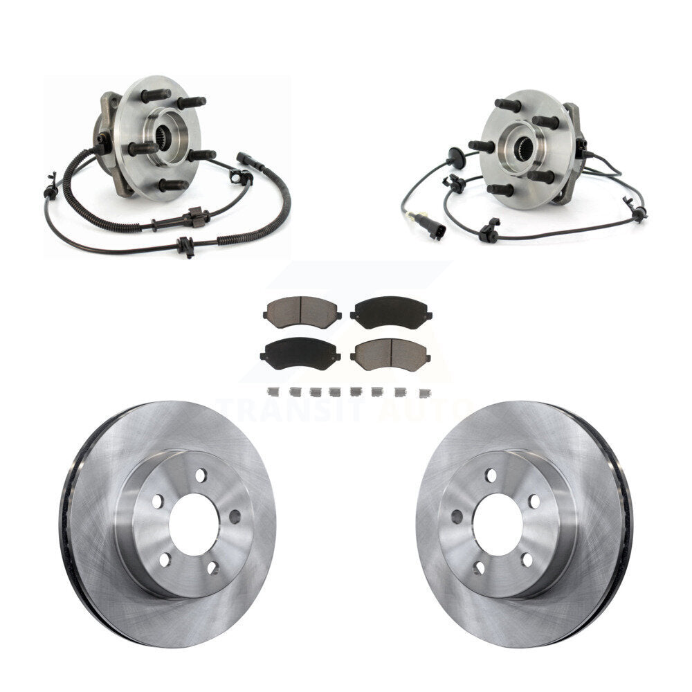 Hub Bearing Assembly Disc Brake Rotor And Ceramic Pad Front Kit For Jeep Liberty