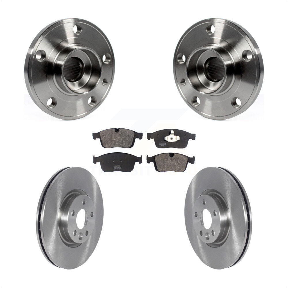 Hub Bearing Assembly Disc Brake Rotors And Pads Front Kit For Volvo XC60