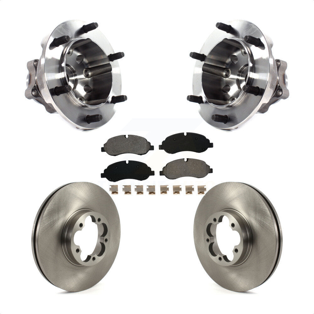 Hub Bearing Assembly Disc Brake Rotor And Pads Front Kit For Ford Transit-350 HD