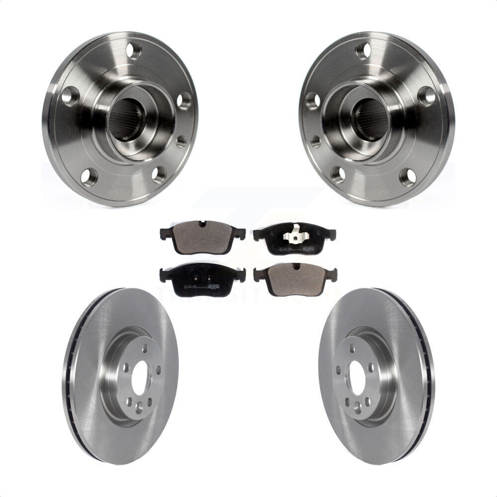 Hub Bearing Assembly Disc Brake Rotors And Ceramic Pads Front Kit For Volvo XC60