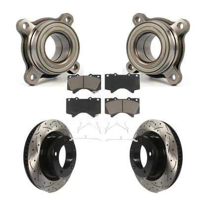 Wheel Bearing Drilled Slot Brake Rotor & Pad Front Kit For Toyota Tundra Sequoia