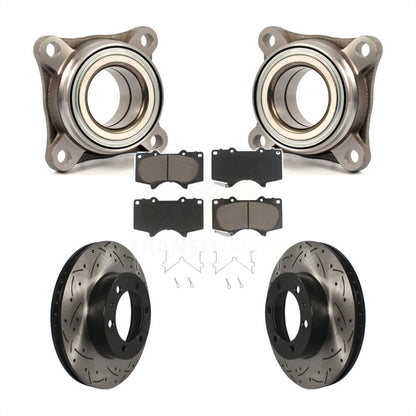 Wheel Bearing Drill Slot Brake Rotor Pads Front Kit For Toyota Tacoma 4Runner FJ