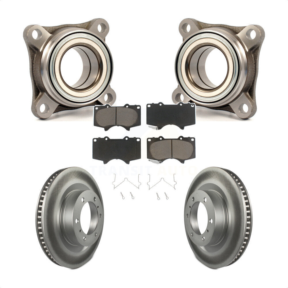 Wheel Bearing Coated Brake Rotor & Pads Front Kit For Toyota 4Runner Lexus GX460