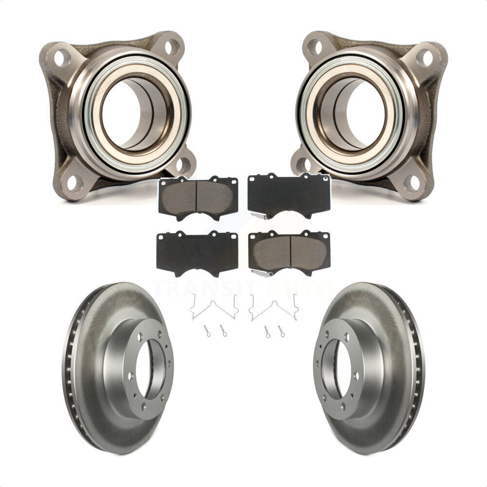 Wheel Bearing Coated Disc Brake Rotor Pad Front Kit For Toyota Tacoma 4Runner FJ