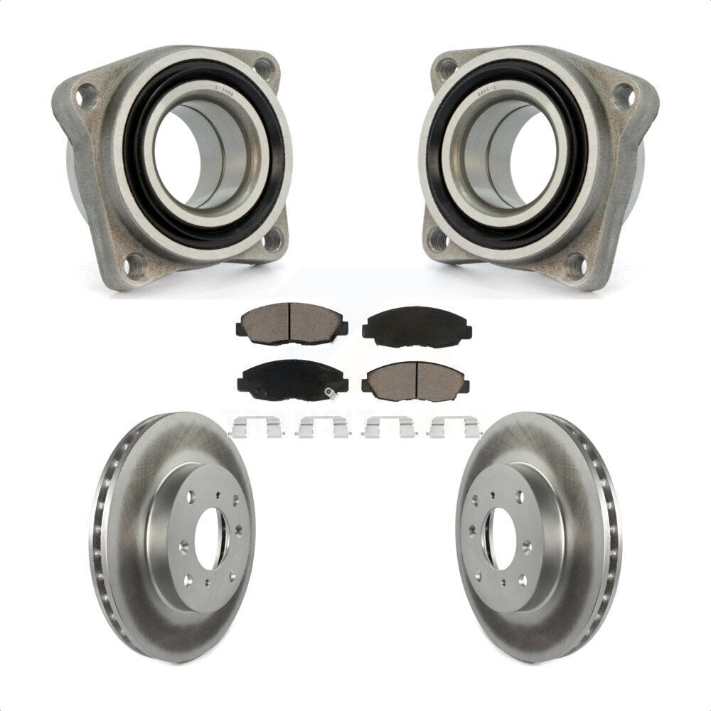 Wheel Bearing Coated Disc Brake Rotor Pads Front Kit For 1998-1999 Acura CL 2.3L