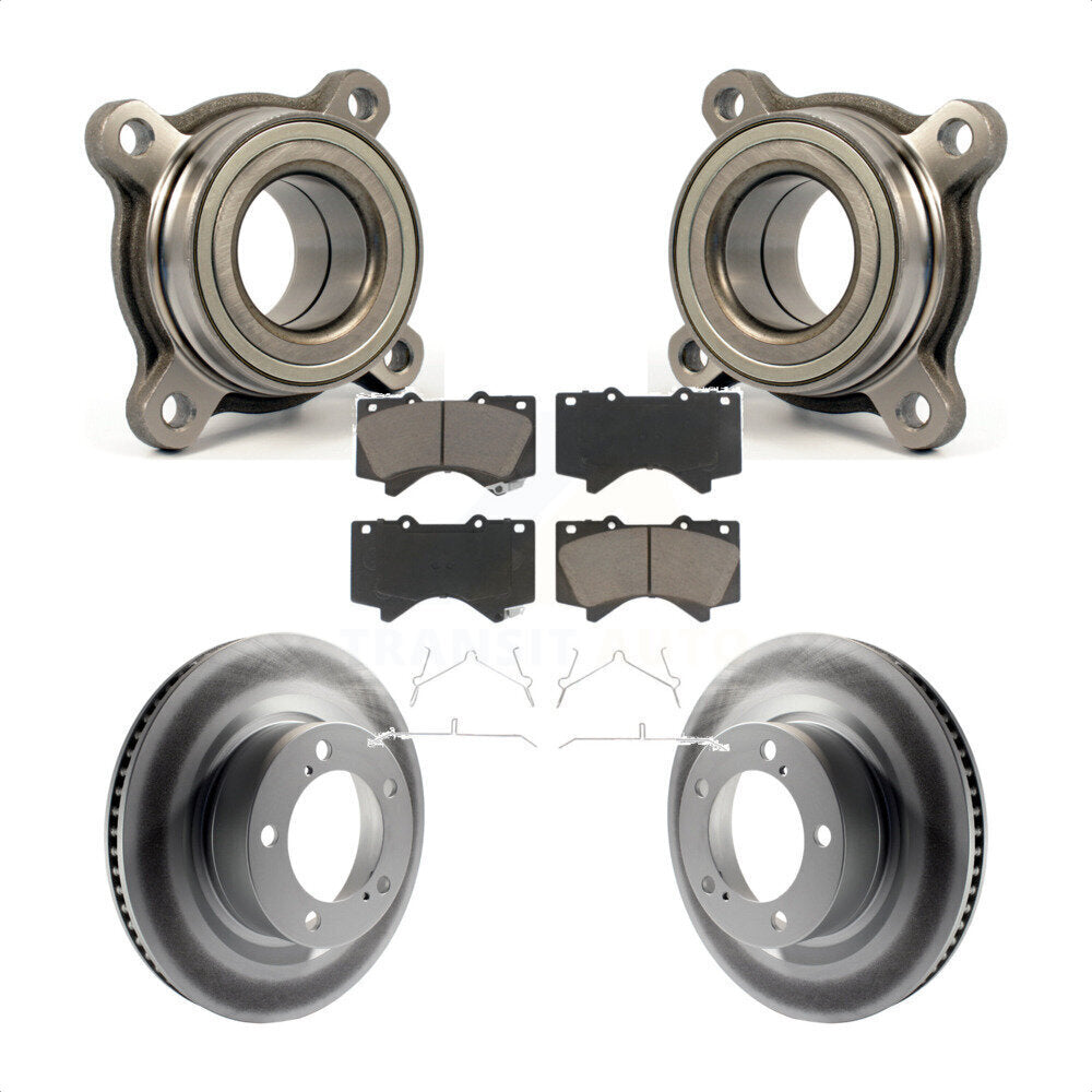 Wheel Bearing Coated Brake Rotor & Pad Front Kit For Toyota Tundra Sequoia Lexus