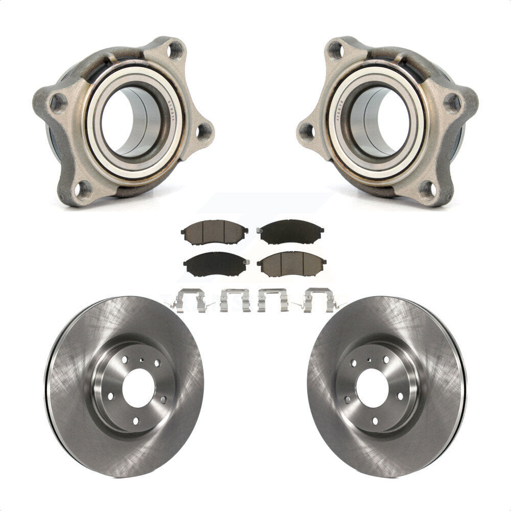 Wheel Bearing Brake Rotor Pad Front Kit For 2006 INFINITI G35 AWD Module