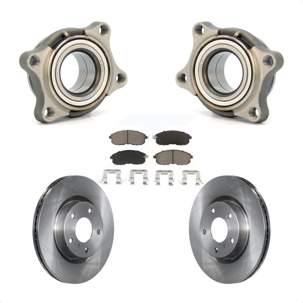 Wheel Bearing Brake Rotor Pad Front Kit For 2005 INFINITI G35 AWD Module