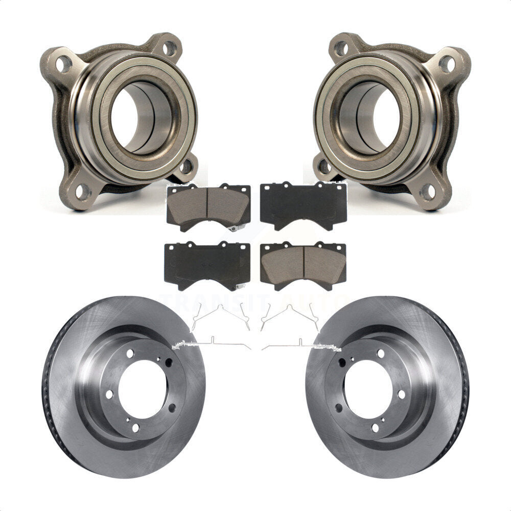 Wheel Bearing Brake Rotor & Pads Front Kit For Toyota Tundra Sequoia Lexus LX570