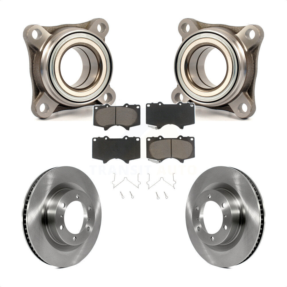 Wheel Bearing Brake Rotor Pad Front Kit For 2010-2023 Toyota 4Runner Lexus GX460
