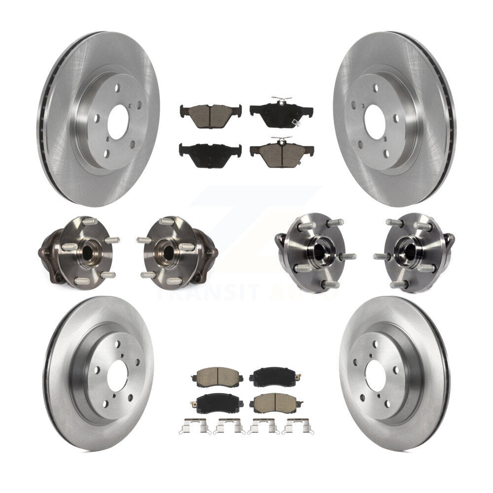 Hub Bearing Disc Brake Rotors And Pads Front Rear Kit (10Pc) For Subaru Forester