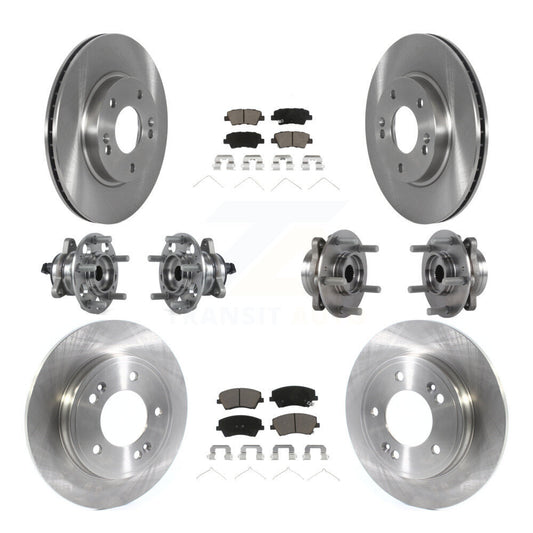 Hub Bearing Brake Rotor And Pad Front Rear Kit (10Pc) For Hyundai Ioniq Kia Niro