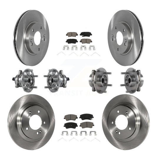 Hub Bearing Brake Rotor And Pad Front Rear Kit (10Pc) For Hyundai Ioniq Kia Niro