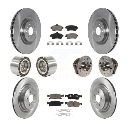 Hub Bearing Brake Rotor Pads Shoe Front Rear Kit (10Pc) For Mercedes-Benz GLS450