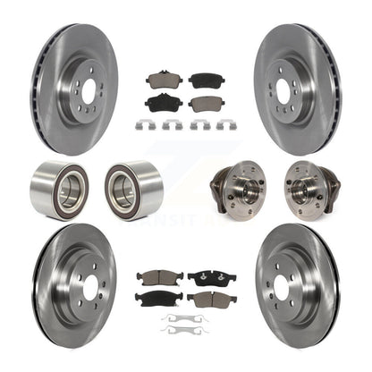 Hub Bearing Brake Rotor Pads Shoe Front Rear Kit (10Pc) For Mercedes-Benz GLE400