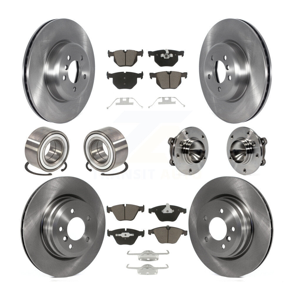 Hub Bearing Brake Rotor Pads Shoe Front Rear Kit (10Pc) For BMW 335i Convertible