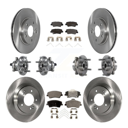Hub Bearing Brake Rotor And Pad Front Rear Kit (10Pc) For Hyundai Ioniq Kia Niro