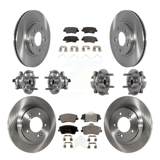 Hub Bearing Brake Rotor And Pad Front Rear Kit (10Pc) For Hyundai Ioniq Kia Niro