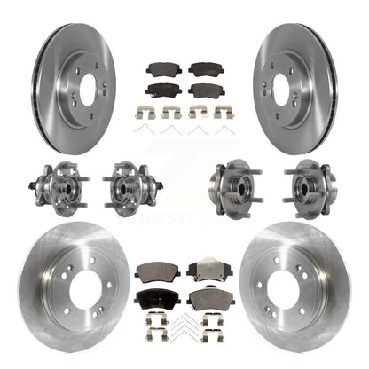 Hub Bearing Brake Rotor And Pad Front Rear Kit (10Pc) For Hyundai Ioniq Kia Niro