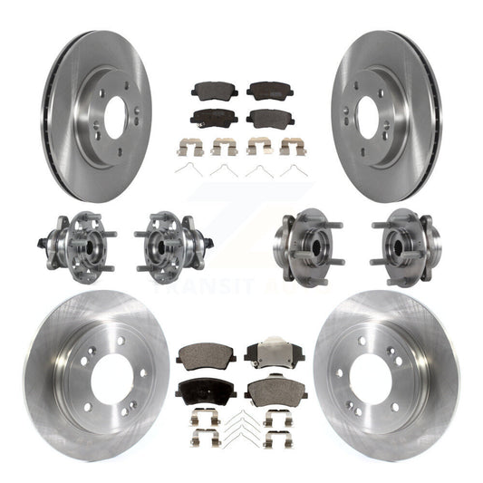 Hub Bearing Brake Rotor And Pad Front Rear Kit (10Pc) For Hyundai Ioniq Kia Niro