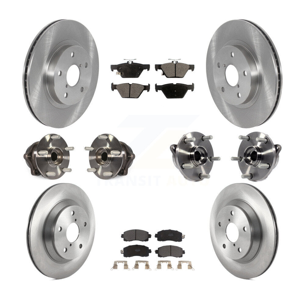 Hub Bearing Disc Brake Rotors And Pads Front Rear Kit (10Pc) For Subaru Forester