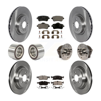 Hub Bearing Brake Rotor Pads Shoe Front Rear Kit (10Pc) For Mercedes-Benz GLE400