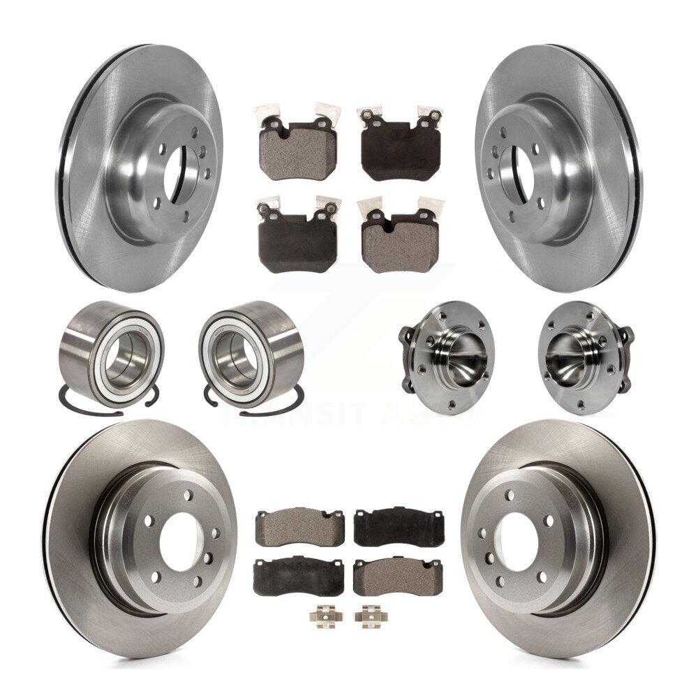 Hub Bearing Disc Brake Rotor & Pad Shoe Front Rear Kit (10Pc) For BMW 135i 135is