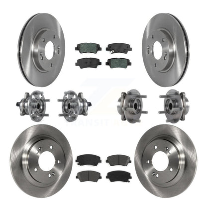 Hub Bearing Brake Rotor And Pad Front Rear Kit (10Pc) For Hyundai Ioniq Kia Niro