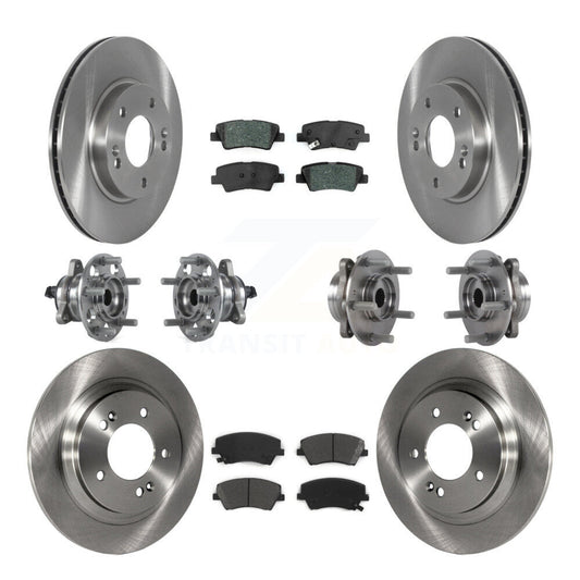Hub Bearing Brake Rotor And Pad Front Rear Kit (10Pc) For Hyundai Ioniq Kia Niro