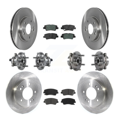 Hub Bearing Brake Rotor And Pad Front Rear Kit (10Pc) For Hyundai Ioniq Kia Niro