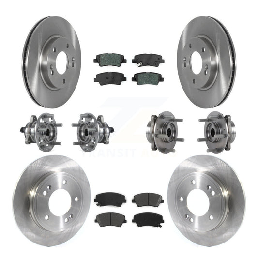 Hub Bearing Brake Rotor And Pad Front Rear Kit (10Pc) For Hyundai Ioniq Kia Niro