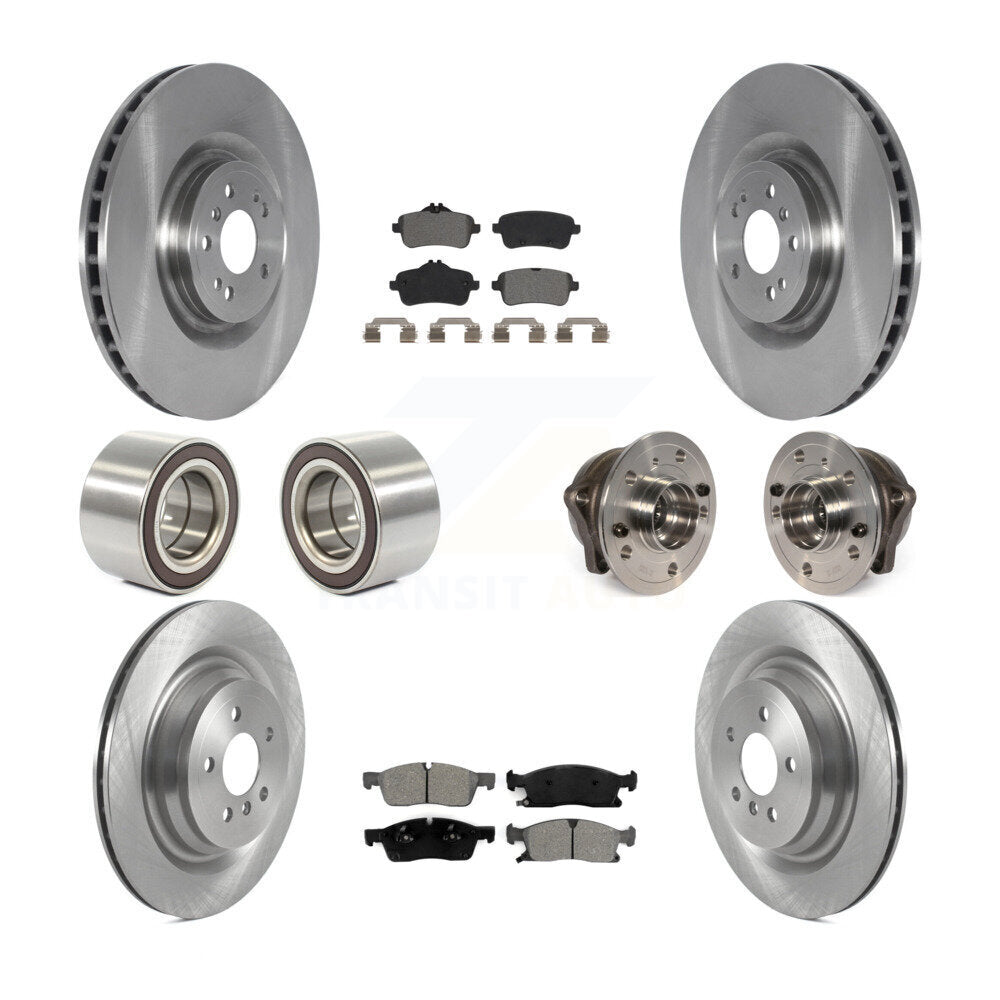 Hub Bearing Brake Rotor Pads Shoe Front Rear Kit (10Pc) For Mercedes-Benz GLS450