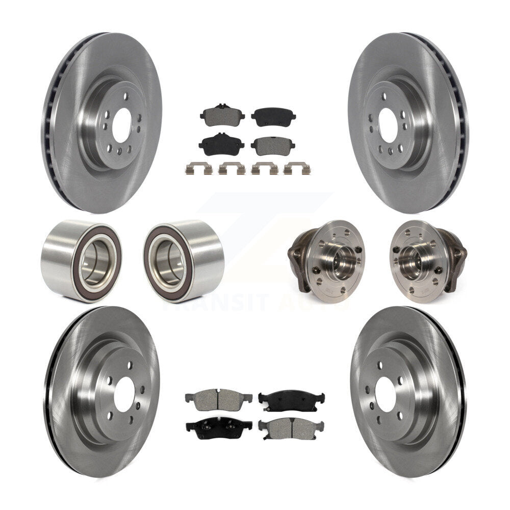 Hub Bearing Brake Rotor Pads Shoe Front Rear Kit (10Pc) For Mercedes-Benz GLE400