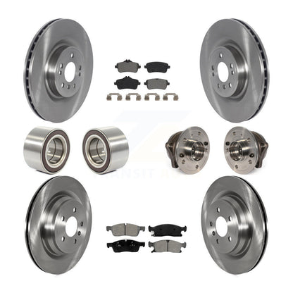 Hub Bearing Brake Rotor Pads Shoe Front Rear Kit (10Pc) For Mercedes-Benz GLE400