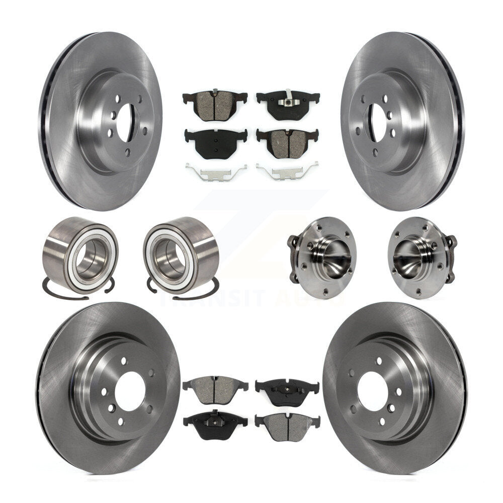Hub Bearing Brake Rotor Pads Shoe Front Rear Kit (10Pc) For BMW 335i Convertible