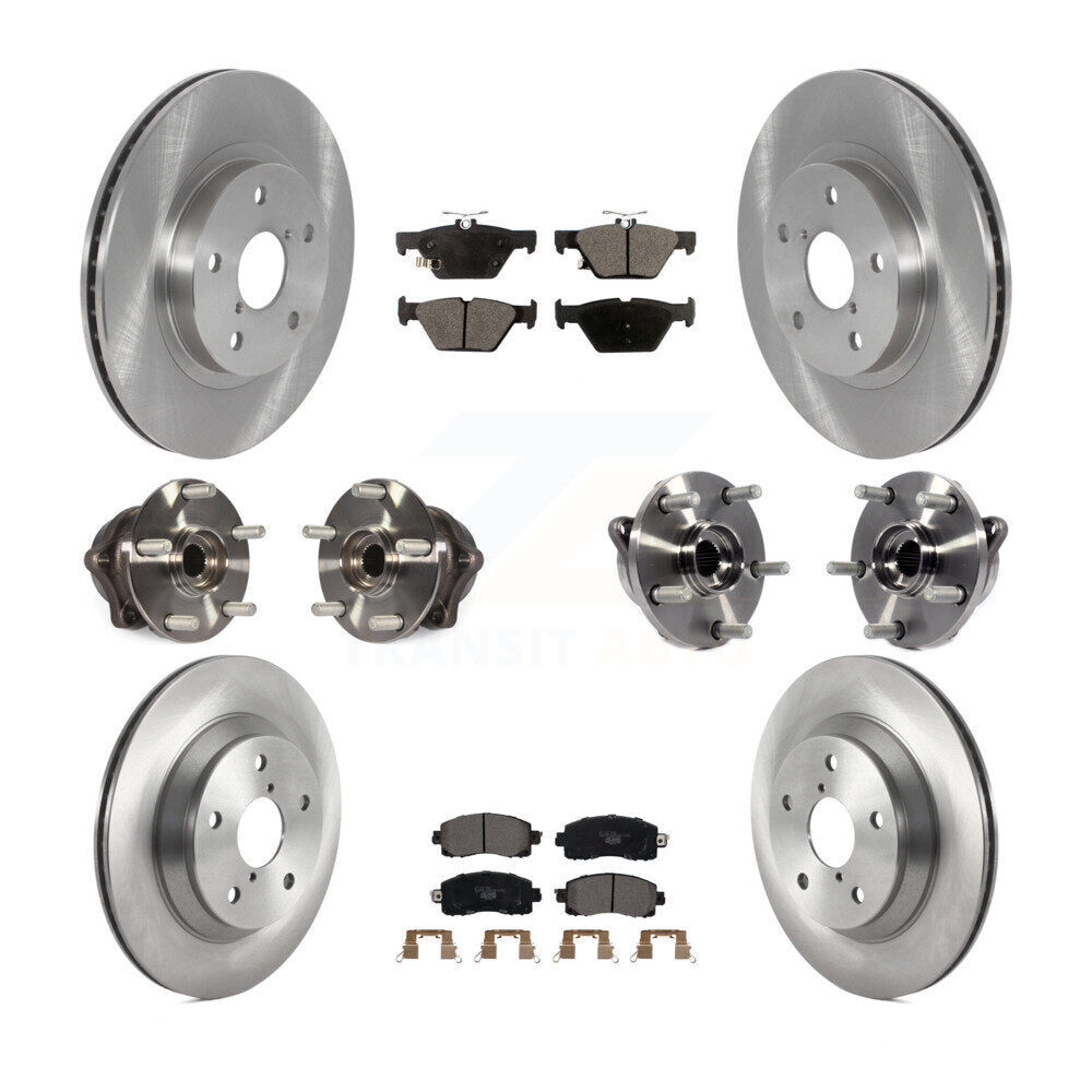 Hub Bearing Disc Brake Rotors And Pads Front Rear Kit (10Pc) For Subaru Forester