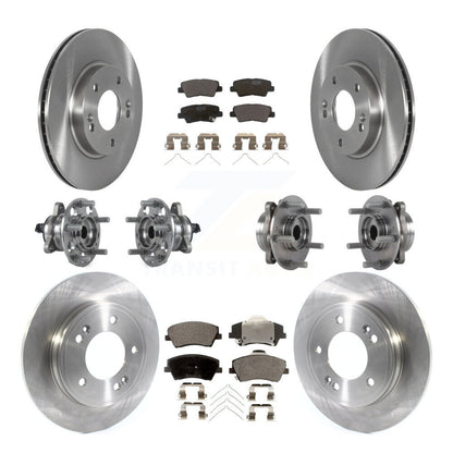 Hub Bearing Brake Rotor And Pad Front Rear Kit (10Pc) For Hyundai Ioniq Kia Niro
