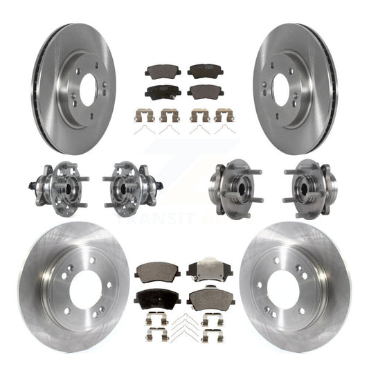 Hub Bearing Brake Rotor And Pad Front Rear Kit (10Pc) For Hyundai Ioniq Kia Niro