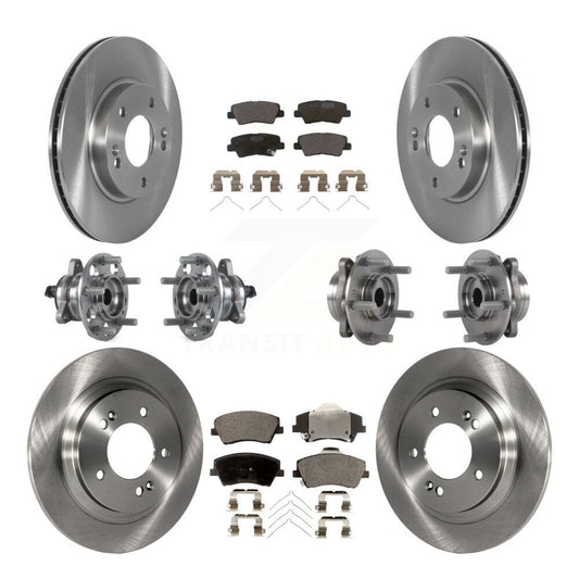 Hub Bearing Brake Rotor And Pad Front Rear Kit (10Pc) For Hyundai Ioniq Kia Niro