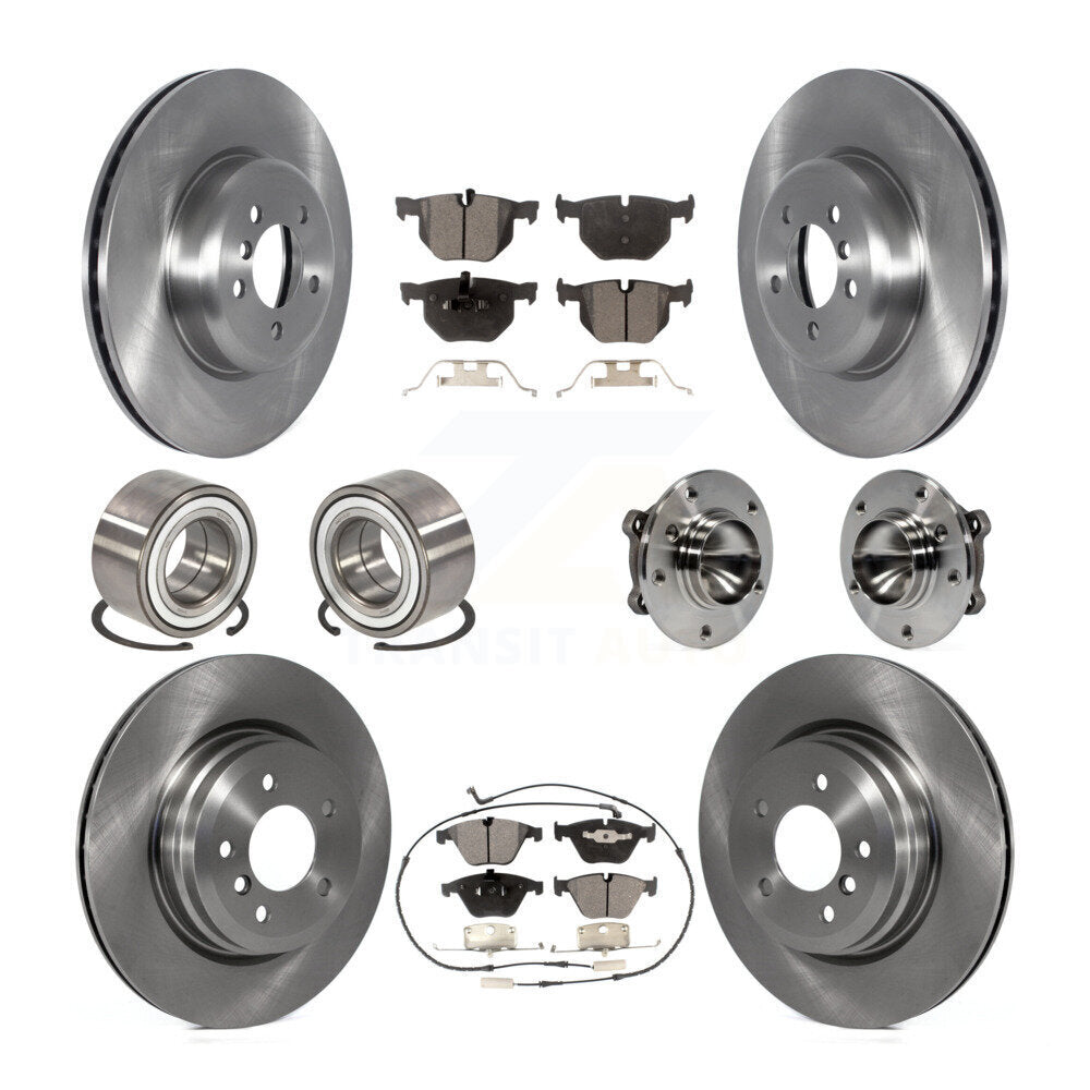 Hub Bearing Brake Rotor Pads Shoe Front Rear Kit (10Pc) For BMW 335i Convertible
