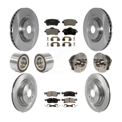 Hub Bearing Brake Rotor Pads Shoe Front Rear Kit (10Pc) For Mercedes-Benz GLS450