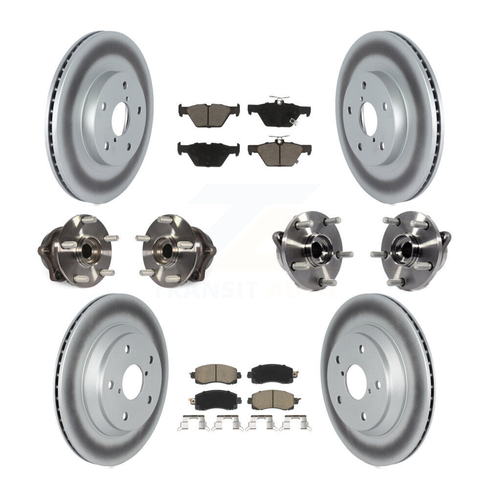 Hub Bearing Coated Brake Rotor And Pad Front Rear Kit (10Pc) For Subaru Forester