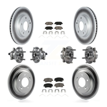Hub Bearing Coated Brake Rotor & Pad Front Rear Kit (10Pc) For Hyundai Ioniq Kia