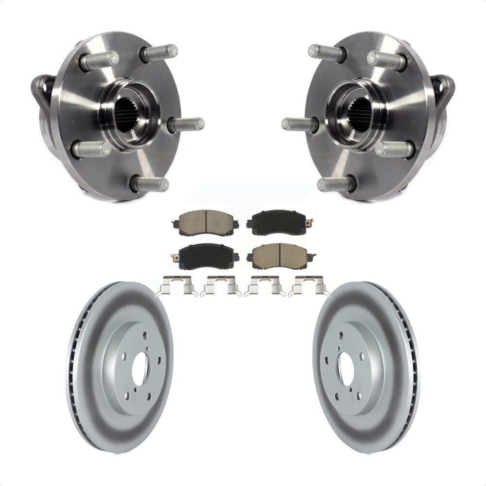 Hub Bearing Assembly Coated Disc Brake Rotor & Pad Front Kit For Subaru Forester