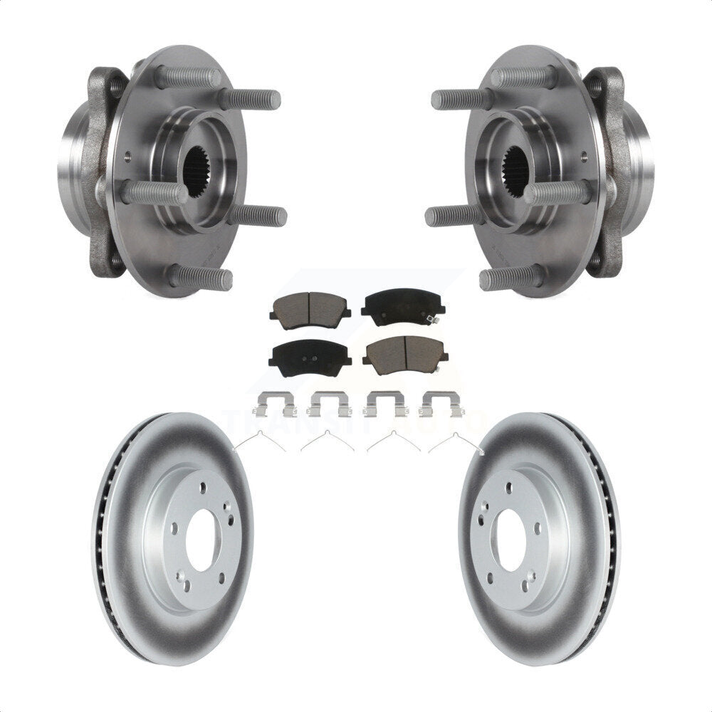 Hub Bearing Coat Brake Rotor Pads Front Kit For 2017-2022 Hyundai Ioniq Kia Niro