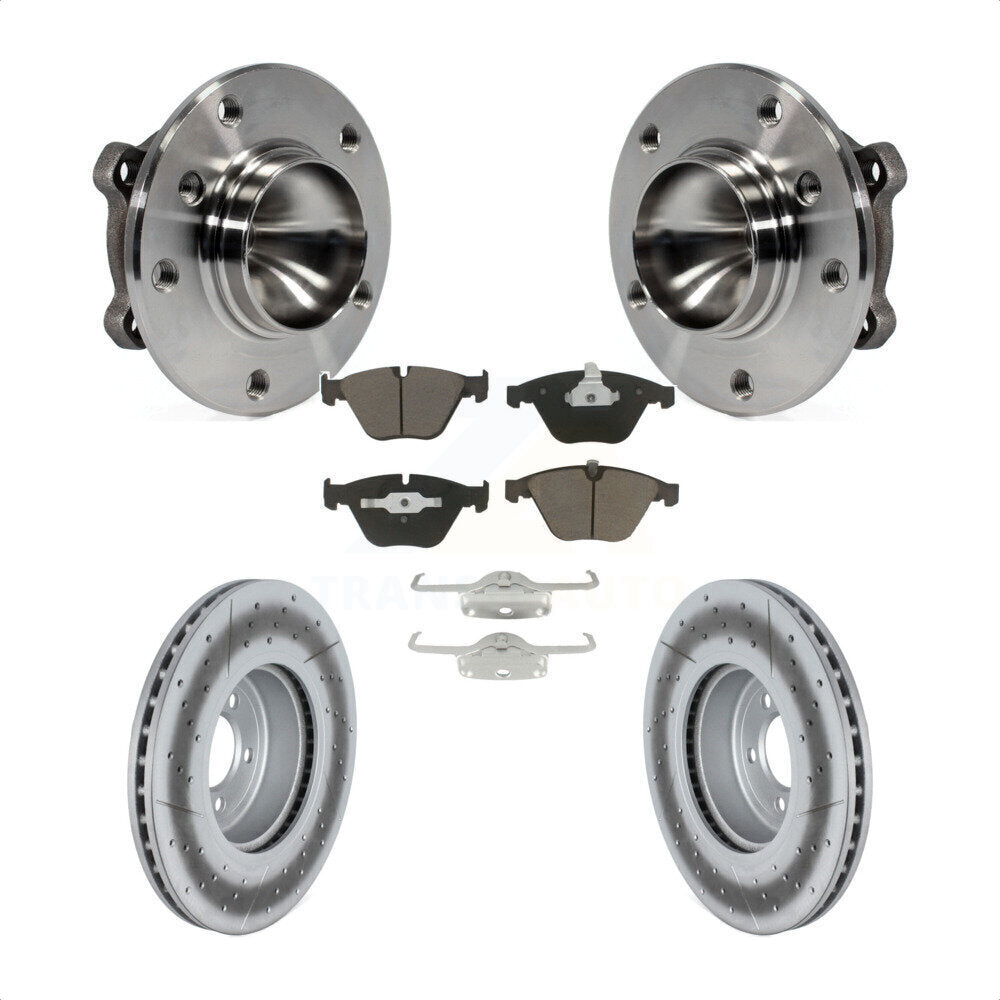 Hub Bearing Coated Brake Rotor Pad Front Kit For 2012 BMW 335i Convertible/Coupe