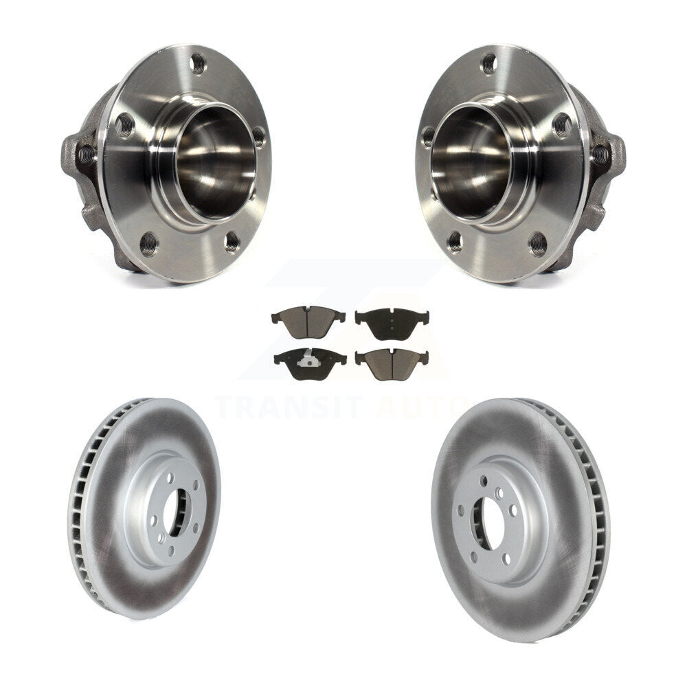 Hub Bearing Assembly Coated Brake Rotor And Pad Front Kit For 2011-2013 BMW 535i