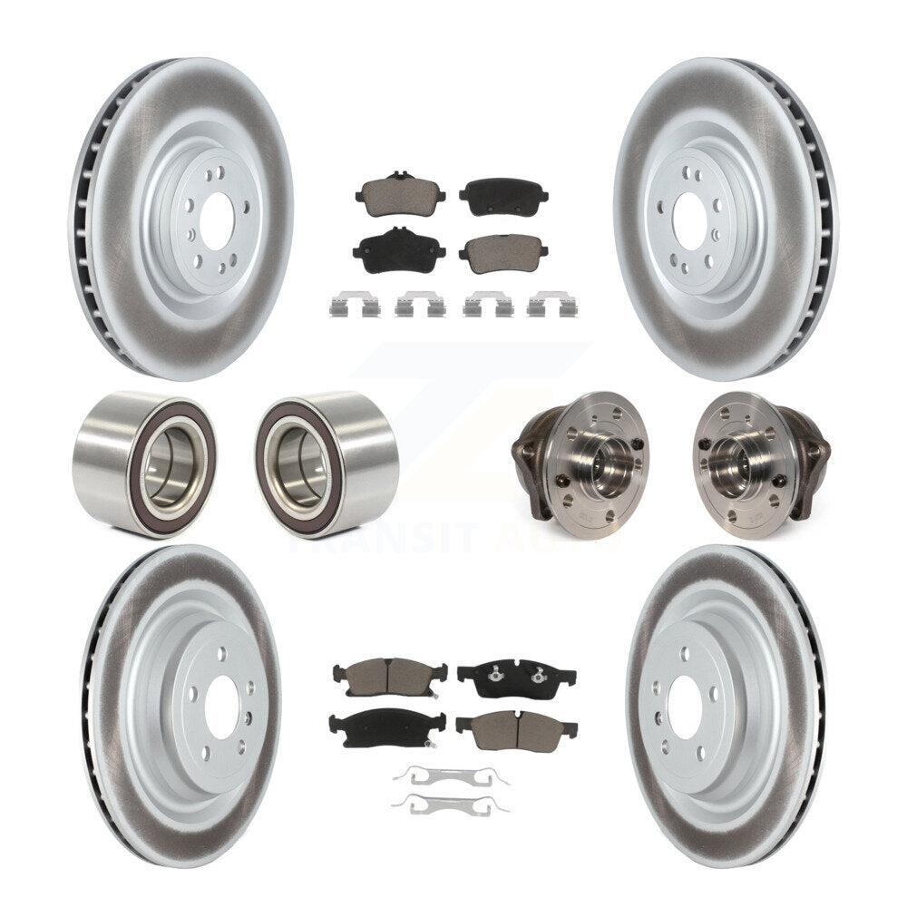 Hub Bearing Coated Brake Rotor Pads Shoe Front Rear Kit (10Pc) For Mercedes-Benz