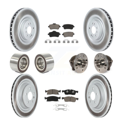 Hub Bearing Coated Brake Rotor Pads Shoe Front Rear Kit (10Pc) For Mercedes-Benz