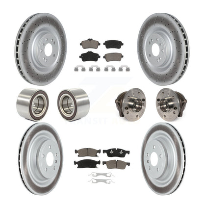 Hub Bearing Coated Brake Rotor Pads Shoe Front Rear Kit (10Pc) For Mercedes-Benz